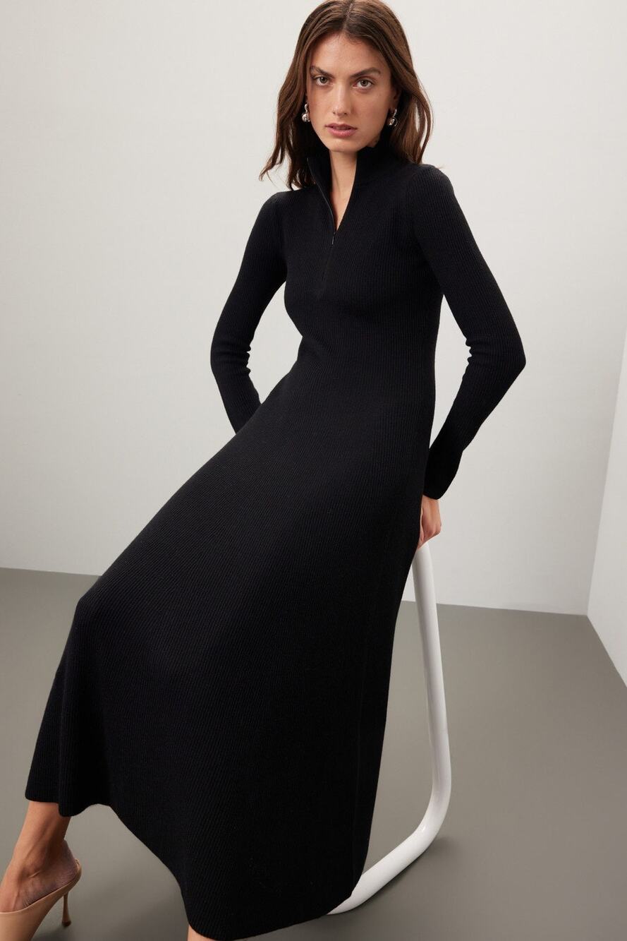 Rosetta Getty x RTR Zip Neck Knit Dress - Size Extra Small